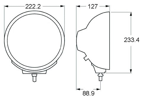 HELLA H12560021 Rallye 4000 Series 12V/100W Halogen Euro Beam Lamp - Black Housing , White