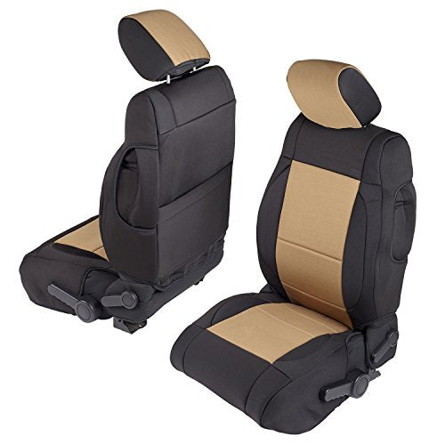 Smittybilt Neoprene Front and Rear Seat Cover Kit (Black/Tan) - 471625