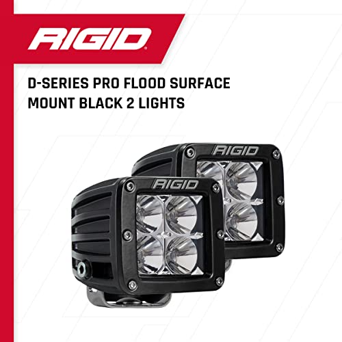 RIGID INDUSTRIES D-Series PRO Flood Beam, Pair, Universal, 2-Pack