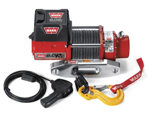 WARN 71550 9.0Rc Series Rock Crawler Electric 12V Winch with Synthetic Cable Rope: 3/8" Diameter x 50' Length, 4.5 Ton (9,000 lb) Pulling Capacity