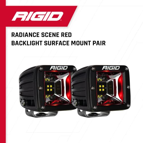 Rigid Industries - Radiance Scene Red Backlight Surface Mount, Set of 2 - D-Series Pod Scene Light