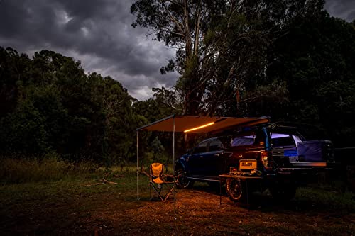 ARB 4x4 Accessories 814410 Rooftop Retractable Awning with Led Light Strip Included 2500x2500mm 8.2 Feet, Ideal for Camping, Roadtrips, Outdoor Trips, Travel, Teardrop, RV, Camper, 4x4 and SUV