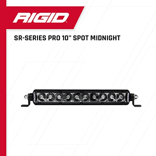 Rigid Industries - SR-Series PRO Midnight Edition LED Light, Spot Optic, 10 Inch