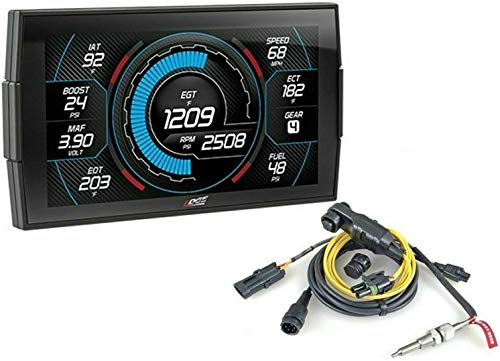 Edge Products CTS3 84130-3 Touch Screen OBD2 Monitor Gauge Scanner & EGT Probe Pyrometer Kit 98620 Compatible with 1996 Vehicles & Newer