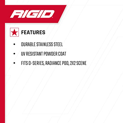 Rigid Industries 40184 D-Series Black L Bracket Kit with Hardware: Light Mounting Accessories