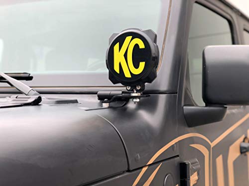 KC HiLiTES 97112 Jeep JL A-Pillar Mount with 6"" Gravity LED Pro6 Light Kit-Driving Beam