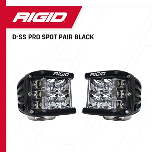 Rigid Industries D-SS Pro Side Shooter LED Light (Spot) Pair Black, Mount, Black Housing