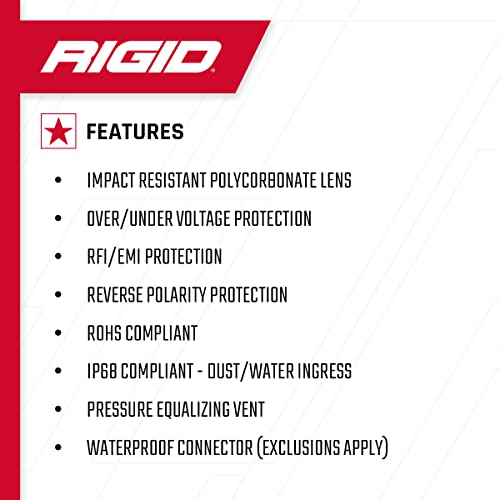 Rigid Industries 20541 Black Back-Up Light Kit (Ignite LED Diffused, Surface Mount)