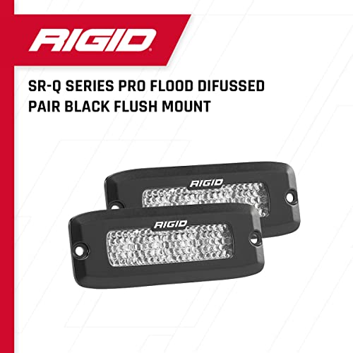 Rigid Industries 925513 SR-Q Pro Flood Diffused Pair Black Flush Mount