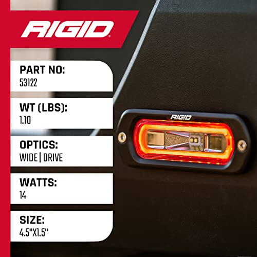 Rigid Industries – SR L Series Off Road Spreader Pods, 3 Wire Surface Mount, Red Halo, Off-Roading Lights (Pair, 53122)