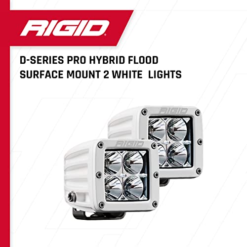 Rigid Industries - White D-Series Pro Hybrid Flood Surface Mount, Set of 2