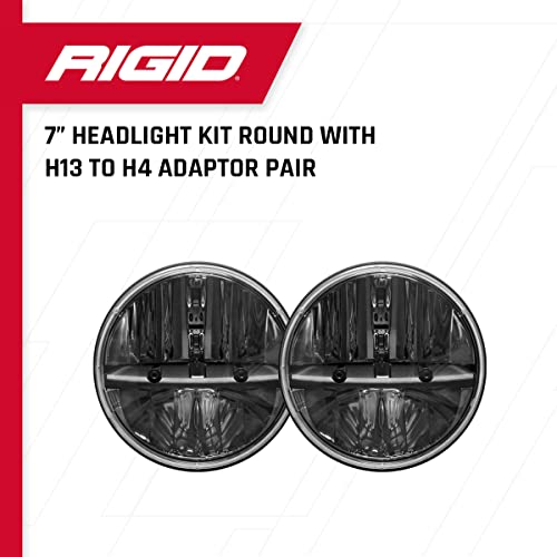 Rigid Industries 55001 7" Round Headlight with H13H4 Adaptor, Set of 2