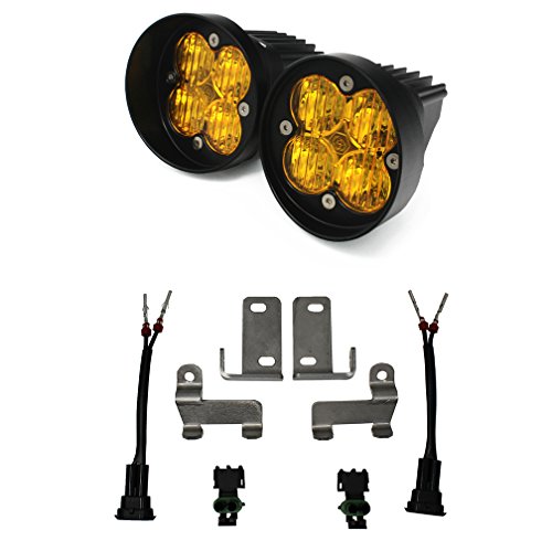 Baja Designs 447115 LED Fog Light Kit Squadron-R Sport Fog Pocket Kit | 2010-2021 4Runner | 2012-2021 Tacoma | 2014-2021 Tundra (Wide Cornering; Amber)