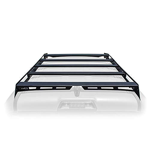 DV8 Offroad | Slotted Aluminum Roof Rack | Compatible with 2016+ Toyota Tacoma Double Cab | Optional Light Mounts | Black Finish