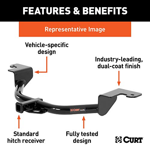 CURT 11391 Class 1 Trailer Hitch, 1-1/4-Inch Receiver, Compatible with Select Honda Civic, Acura CSX, ILX , Black