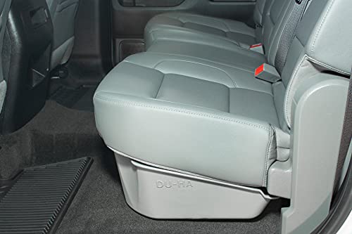 DU-HA Under Seat Storage Fits 14-18 Chevrolet/GMC Silverado & Sierra Light Duty Crew Cab and 15-19 Heavy Duty Crew Cab Black Part#10300