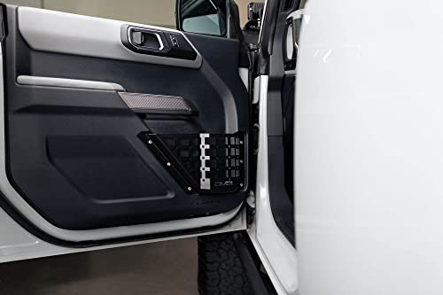 DV8 Offroad Front Door Pocket Molle Panels for 2021+ Ford Bronco 6th Gen | Driver & Passenger Side Pair | Increased Capacity of Door Pockets | Compatible with Molle Accessories