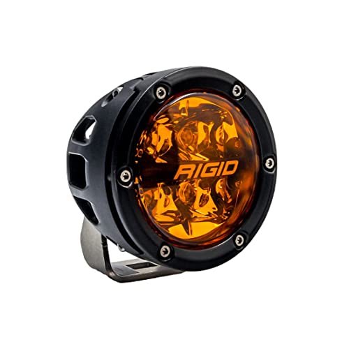 Rigid Industries 36123 | 360-Series 4 Inch Spot with Amber PRO Lens and Back Lighting | Pair