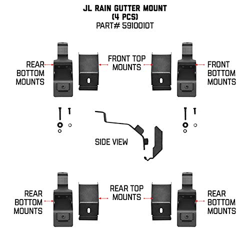 Go Rhino! SRM Gutter Mount Bracket Kit - 4 PCS