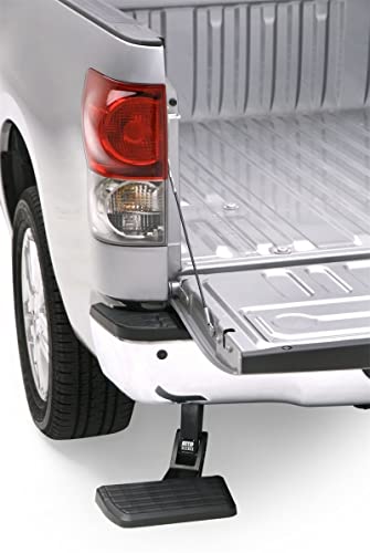 AMP Research 75309-01A Bedstep Retractable Bumper Step for 2014-2021 Toyota Tundra, For Non-Resin Inner Structure Bumpers Only , Black , Large