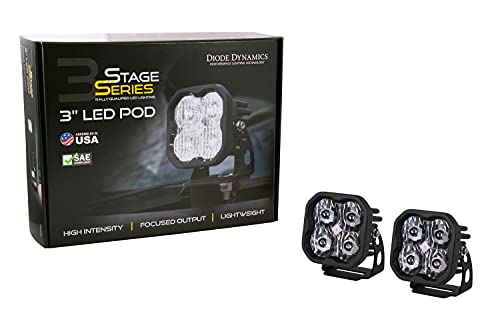 Diode Dynamics Stage Series 3in SAE/DOT White Pro LED Pod (Pair), SAE/DOT Driving Pro