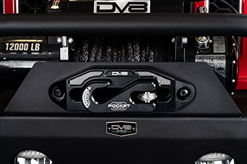 DV8 Offroad Pocket Fairlead for Aftermarket Winch | for Synthetic Rope Only | 20,000 lb Working Load Limit | Fits Most Aftermarket Winches | Includes Hook & Stainless Steel Pin