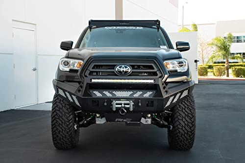 DV8 Offroad | Slotted Aluminum Roof Rack | Compatible with 2016+ Toyota Tacoma Double Cab | Optional Light Mounts | Black Finish