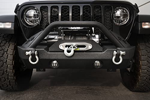 DV8 Offroad | FBSHTB-15 | Front Bumper fits 2007-2018 Wrangler JK | Stubby Width | Winch Mount Includes | Integrated Bull Bar | Fog Light Cutouts | ABJL-01 Compliant for Wrangler JL & Gladiator JT