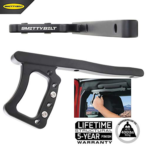 Smittybilt 76932 Aluminum Grab Handles for 2007-2018 Jeep JK 2/4-Door, Black, Rear Pair