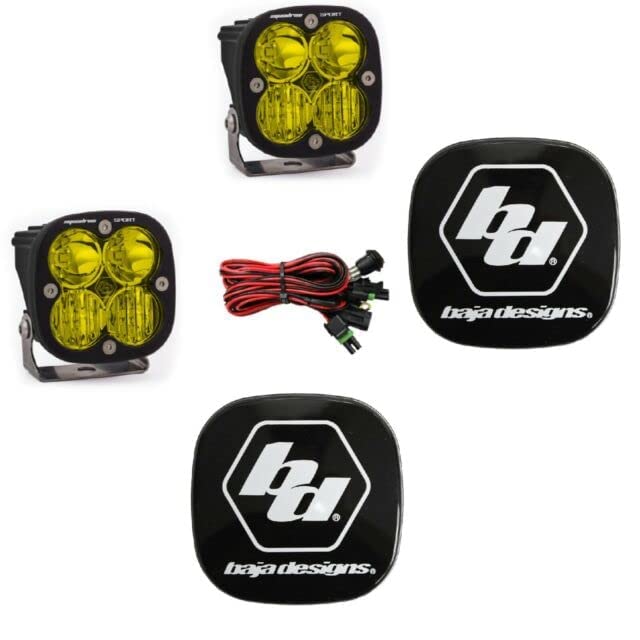 Baja Designs Squadron Sport LED Pair Driving/Combo Amber Light Kit & Rock Guards