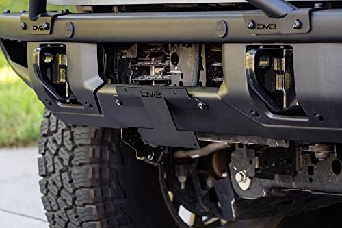 License Plate Relocation Bracket for 2021-2023 Ford Bronco | OEM Steel Front Bumper | Lower Center Mount | Keeps Grille Open | Quick & Easy Installation | DV8 Offroad