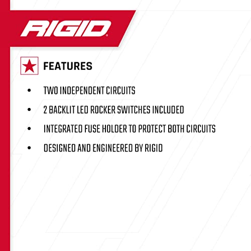 Rigid Industries 40200 | Radiance Multi-Trigger Harness (2 Switch Single Relay): LED Light Wiring Harness