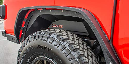 DV8 Offroad | INFEND-04RB | Inner Fender Liner Set fits 2020-Current Gladiator JT | Rear Wheel Wells | Aluminum Construction