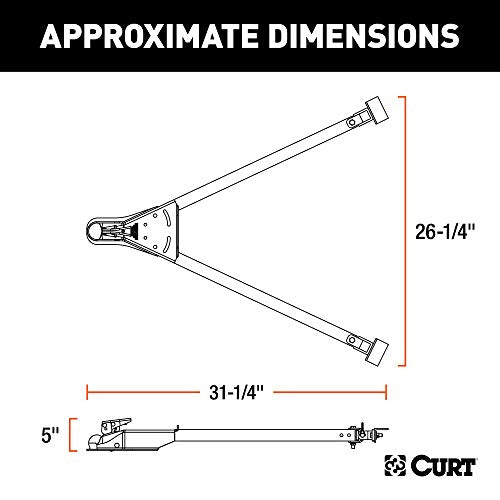 CURT 19745 Universal Car RV Tow Bars for Flat or Dinghy Towing, 5,000 lbs, 2-Inch Coupler , Black