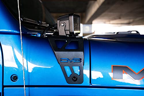 Dual LED Pod Light Mounts for 2020-2022 Wrangler JL Rubicon 392 & Gladiator JT Mojave Edition | A-Pillar Mounted | Mounts 2 Light Pods Per Side | Driver & Passenger Side Pair | DV8 Offroad