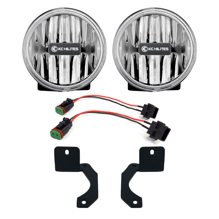 KC HiLiTES 504 | 4" Gravity? LED G4 - 2-Light System - SAE/ECE - 10W Fog Beam - for 18-23 Jeep JL / JT Steel Bumper