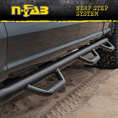 N-Fab Nerf Steps | Textured Black, Wheel-to-Wheel | J1980T | Fits 2020-2023 Jeep Gladiator (JT) 4 Door All Beds, SRW Gas