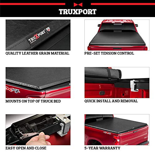 TruXedo TruXport Soft Roll Up Truck Bed Tonneau Cover | 238601 | Fits 1973 - 1998 Ford F-150/250/250HD/350 8' Bed (96") , Black