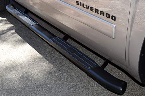 Steelcraft Automotive 45-02240 Side Bars Fits Chevrolet Silverado 1500 - Stainless Steel, Black, 4 Inch