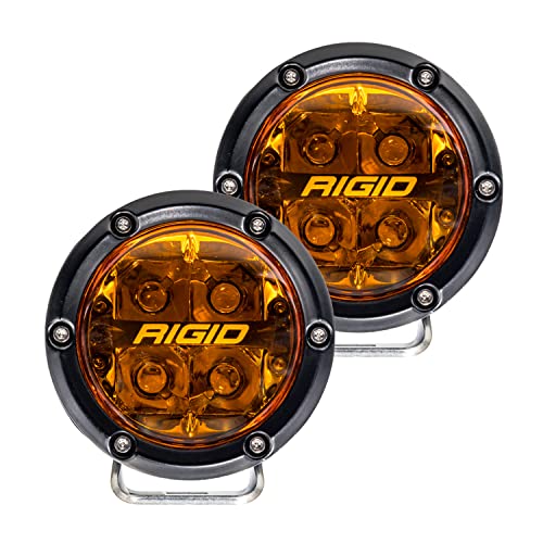 Rigid Industries 36123 | 360-Series 4 Inch Spot with Amber PRO Lens and Back Lighting | Pair