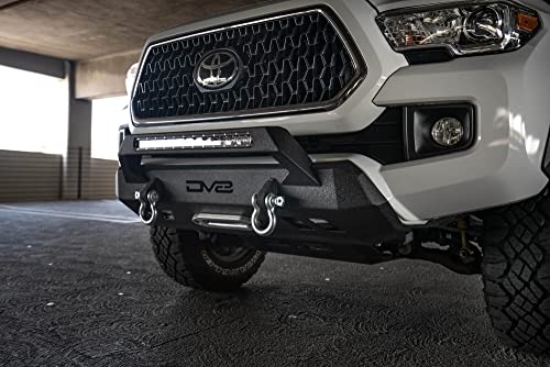 Center Mount Front Bumper for 2016-2023 Toyota Tacoma | No Cutting Required | Winch Mount Included | Integrated Bull Bar | Welded Light Tabs | Optional Light Hoop 20" Slim LED Light Bar | DV8 Offroad