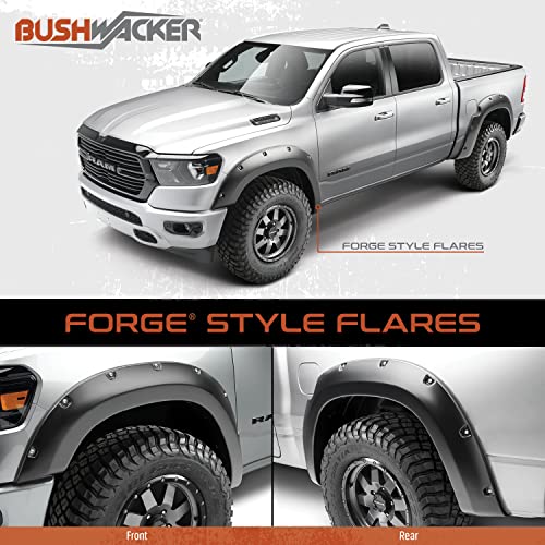 Bushwacker Forge Pocket/Rivet Style Front & Rear Fender Flares | 4-Piece Set, Black, Textured Finish | 28129-08 | 2017-2022 Ford F-250/F-350/F-450 Super Duty