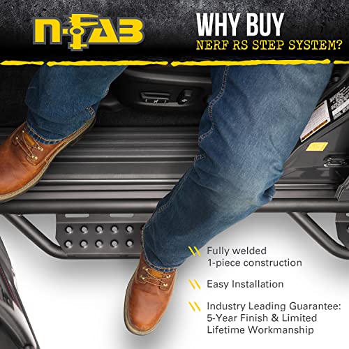 N-Fab Nerf Steps RS | Textured Black, Cab Length | 209418412 | Fits 2009-2015.5 Dodge RAM 1500, 2010-2018 2500 / 3500 / 4500 /5500 Crew Cab All Beds, SRW / DRW Gas / Diesel