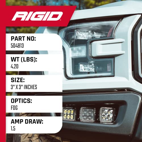 Rigid Industries - D-Series SAE Fog Light, Day Light Fog Light, Off Roading Fog Light for Automotive (Set of 2)