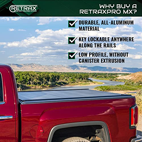 RetraxPRO MX Retractable Truck Bed Tonneau Cover | 80481 | Fits 2019 - 2023 Chevy/GMC Silverado/Sierra, works w/ MultiPro/Flex tailgate (Not Compatible w/Carbon Pro bed) 5' 10" Bed (69.9")