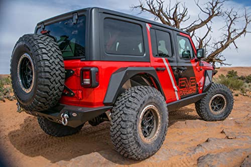 DV8 Offroad | Full Width Rear Bumper for 18-21 Wrangler JL | Flush Mount Lights Included | High Clearance | Black Finish