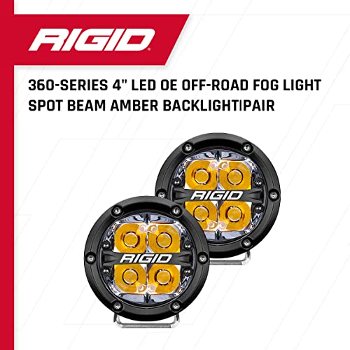 Rigid Industries 36114 | 360-Series 4" LED Off-Road Spot Beam w/Amber Backlight