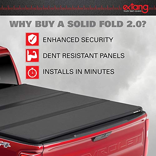 extang Solid Fold 2.0 Hard Folding Truck Bed Tonneau Cover | 83450 | Fits 2014 - 2018, 2019 Legacy Chevy/GMC Silverado/Sierra 1500, 2014-18 2500/3500HD 6' 7" Bed (78.9") , Black