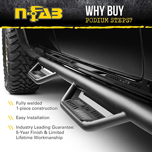 N-Fab Podium LG Steps | Textured Black, Cab Length | HPC1980CC-TX | Fits 2019-2023 Chevrolet/GMC 1500, 2020-2021 2500 / 3500 (Next Generation) Crew Cab All Beds, SRW/DRW Gas/Diesel