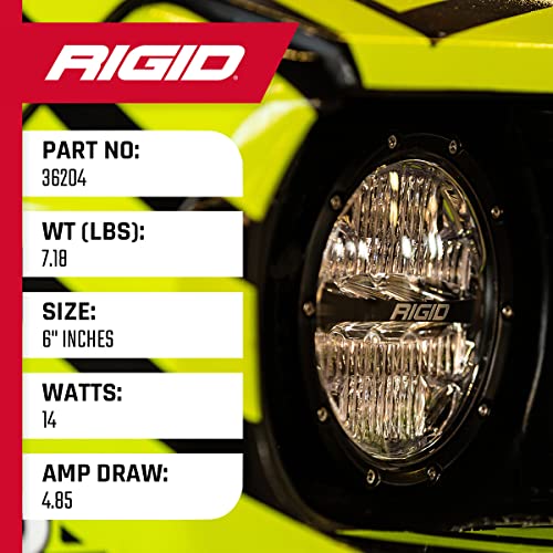 Rigid Industries 36204 | 360-Series LED Off-Road Light 6-inch Drive Beam for Moderate Speed 20-50 MPH Plus White Backlight Pair